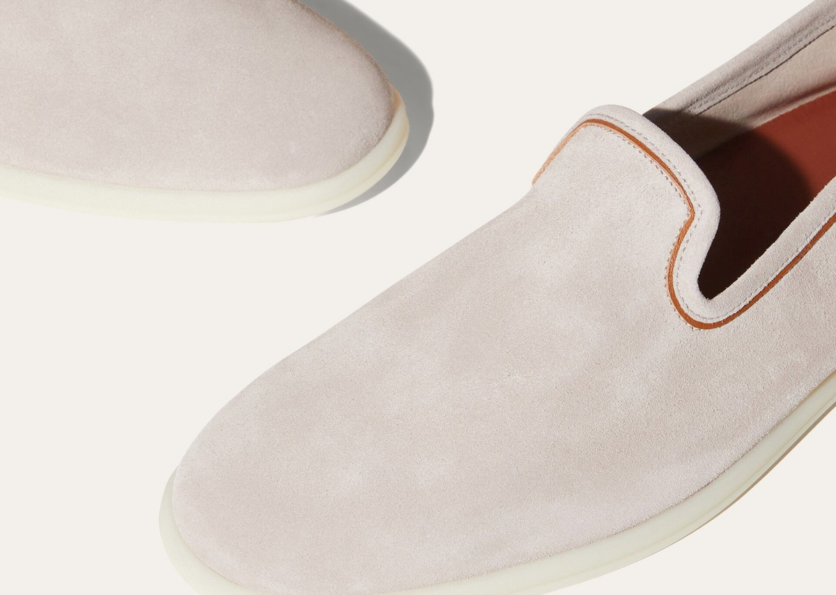Davenzarry | Loro Piana Venice Walk Loafer Suede Classic Beige | View 4