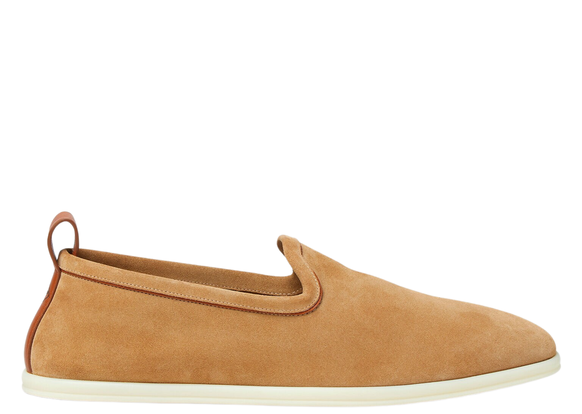 Davenzarry | Loro Piana Venice Walk Loafer Suede Classic Camel | View 1