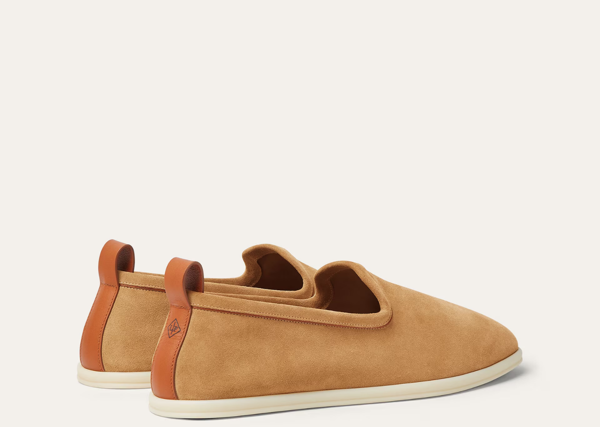 Davenzarry | Loro Piana Venice Walk Loafer Suede Classic Camel | View 3