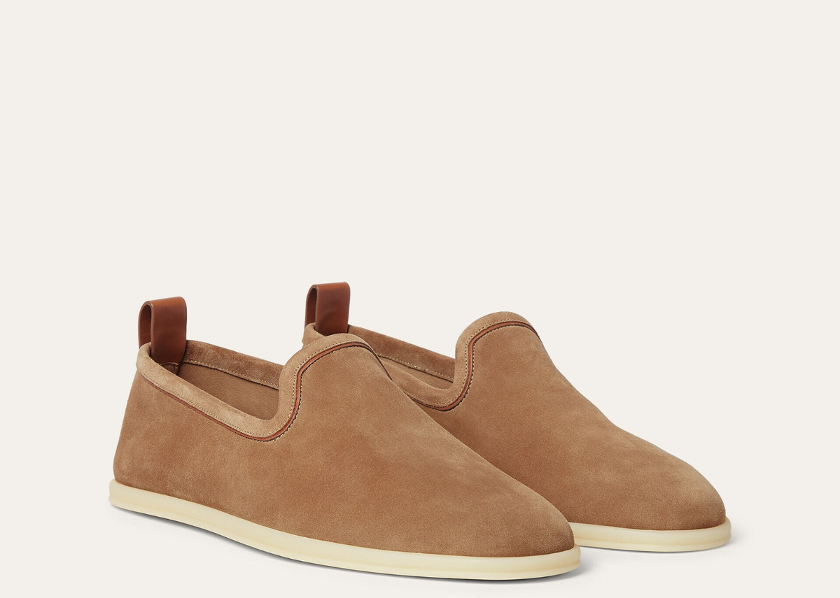 Davenzarry | Loro Piana Venice Walk Loafer Suede Dark Birch | View 2