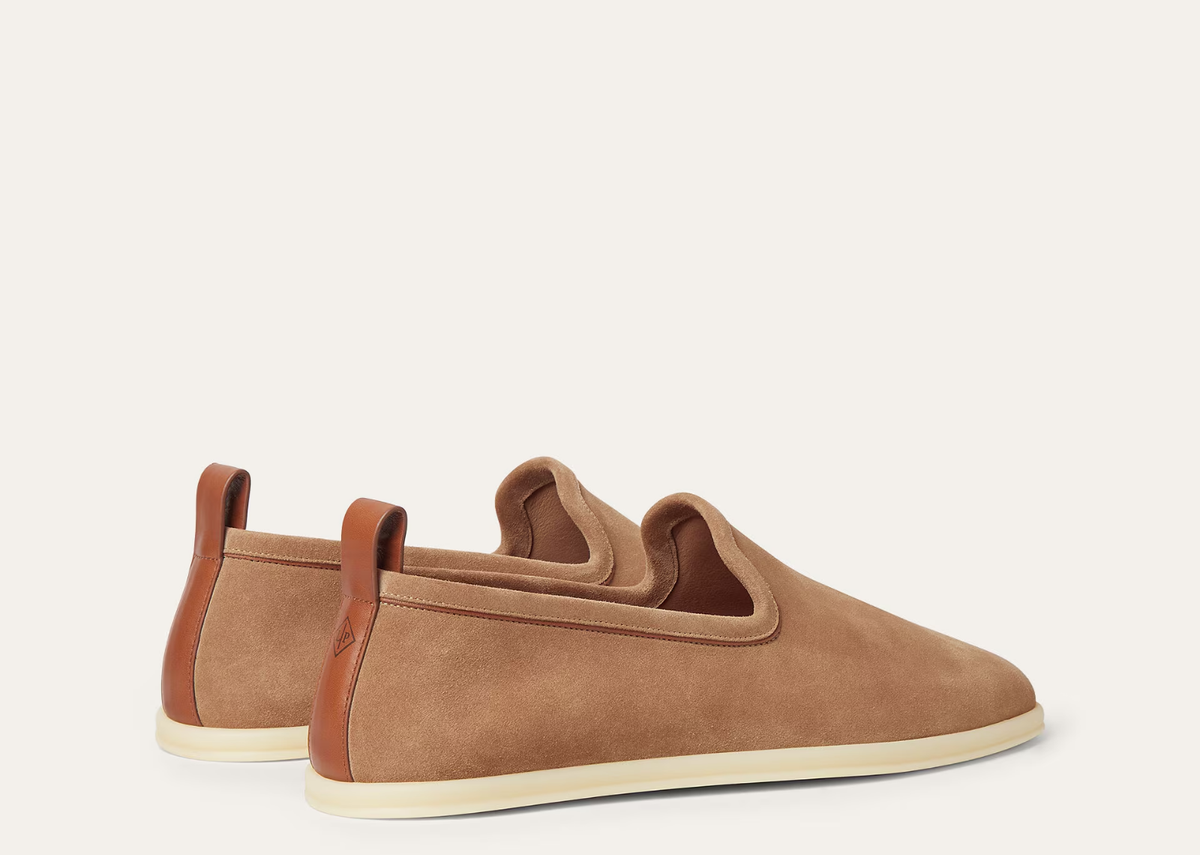 Davenzarry | Loro Piana Venice Walk Loafer Suede Dark Birch | View 3