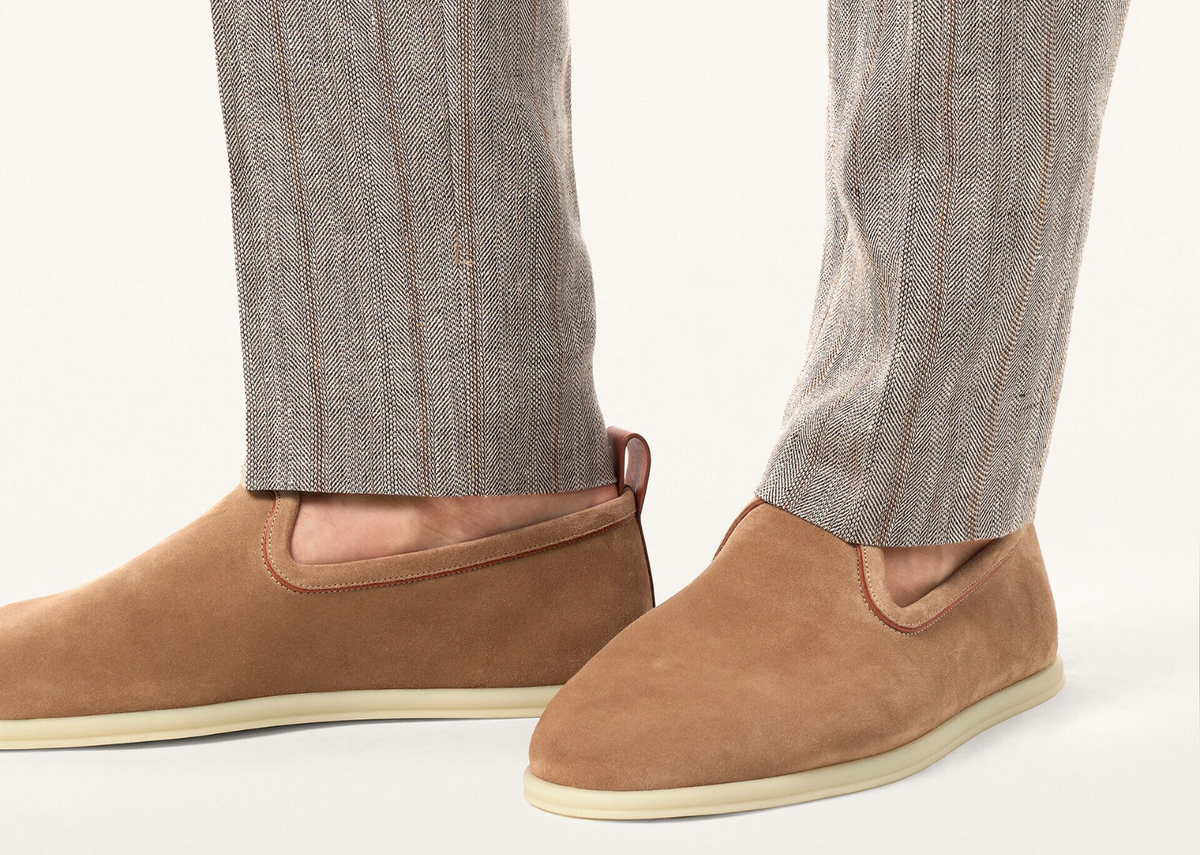 Davenzarry | Loro Piana Venice Walk Loafer Suede Dark Birch | View 5