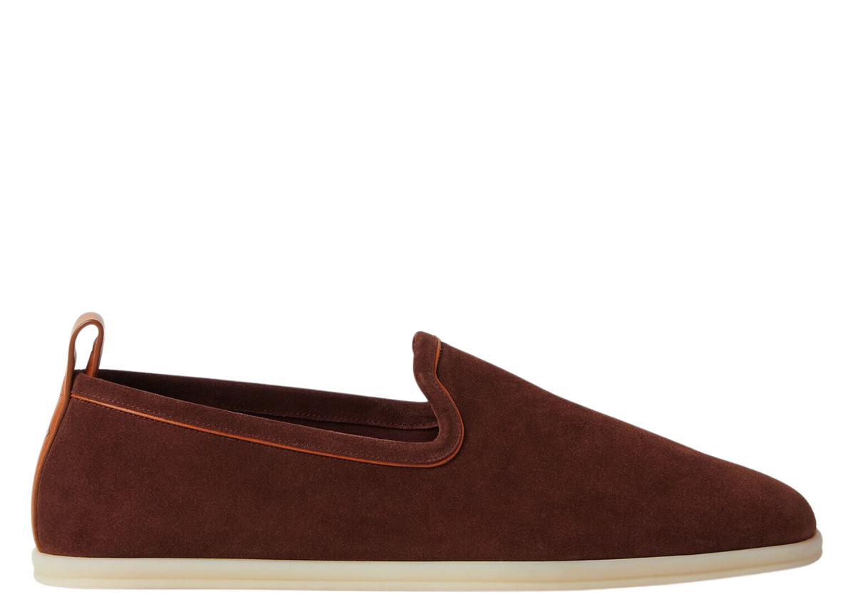 Davenzarry | Loro Piana Venice Walk Loafer Suede Deep Mogano | View 1