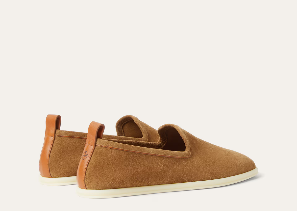 Davenzarry | Loro Piana Venice Walk Loafer Suede Light Sand Dune | View 3
