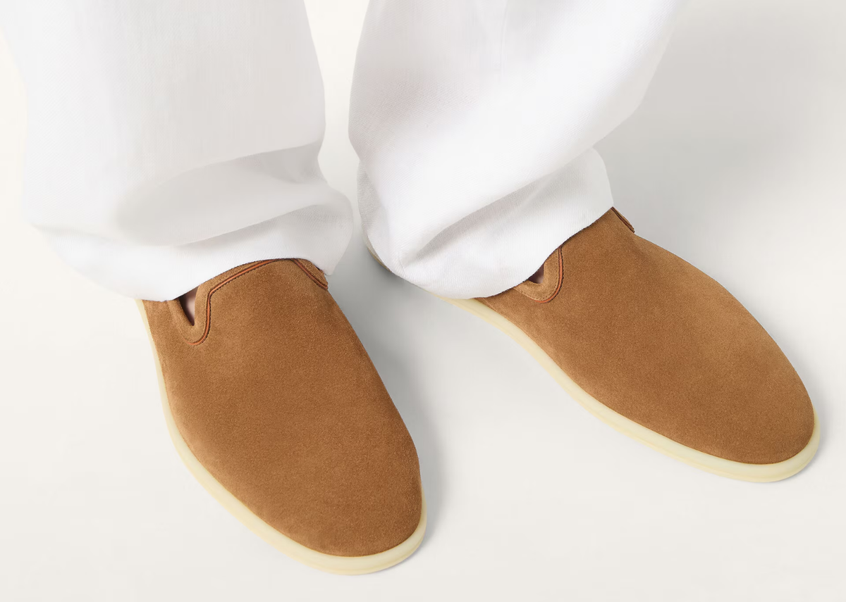 Davenzarry | Loro Piana Venice Walk Loafer Suede Light Sand Dune | View 5