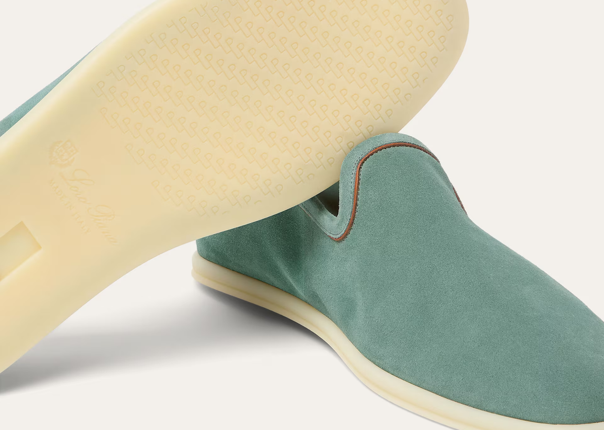 Davenzarry | Loro Piana Venice Walk Loafer Suede Pine Cloud | View 4