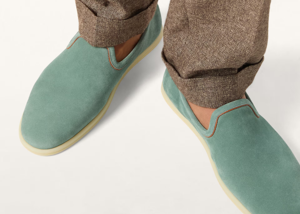 Davenzarry | Loro Piana Venice Walk Loafer Suede Pine Cloud | View 10