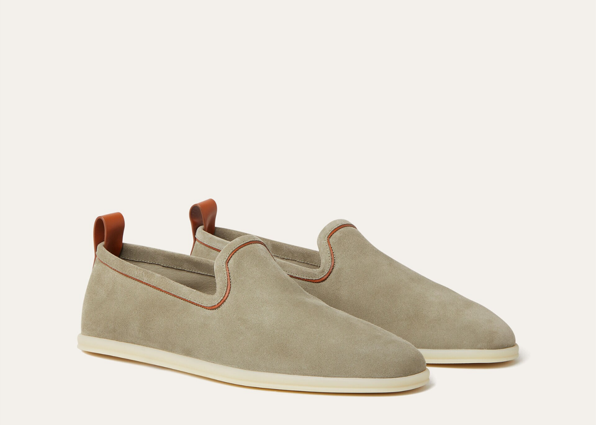 Davenzarry | Loro Piana Venice Walk Loafer Suede Wild Desert Sage | View 2