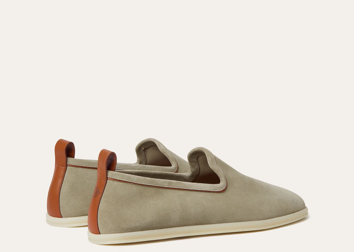 Davenzarry | Loro Piana Venice Walk Loafer Suede Wild Desert Sage | View 3