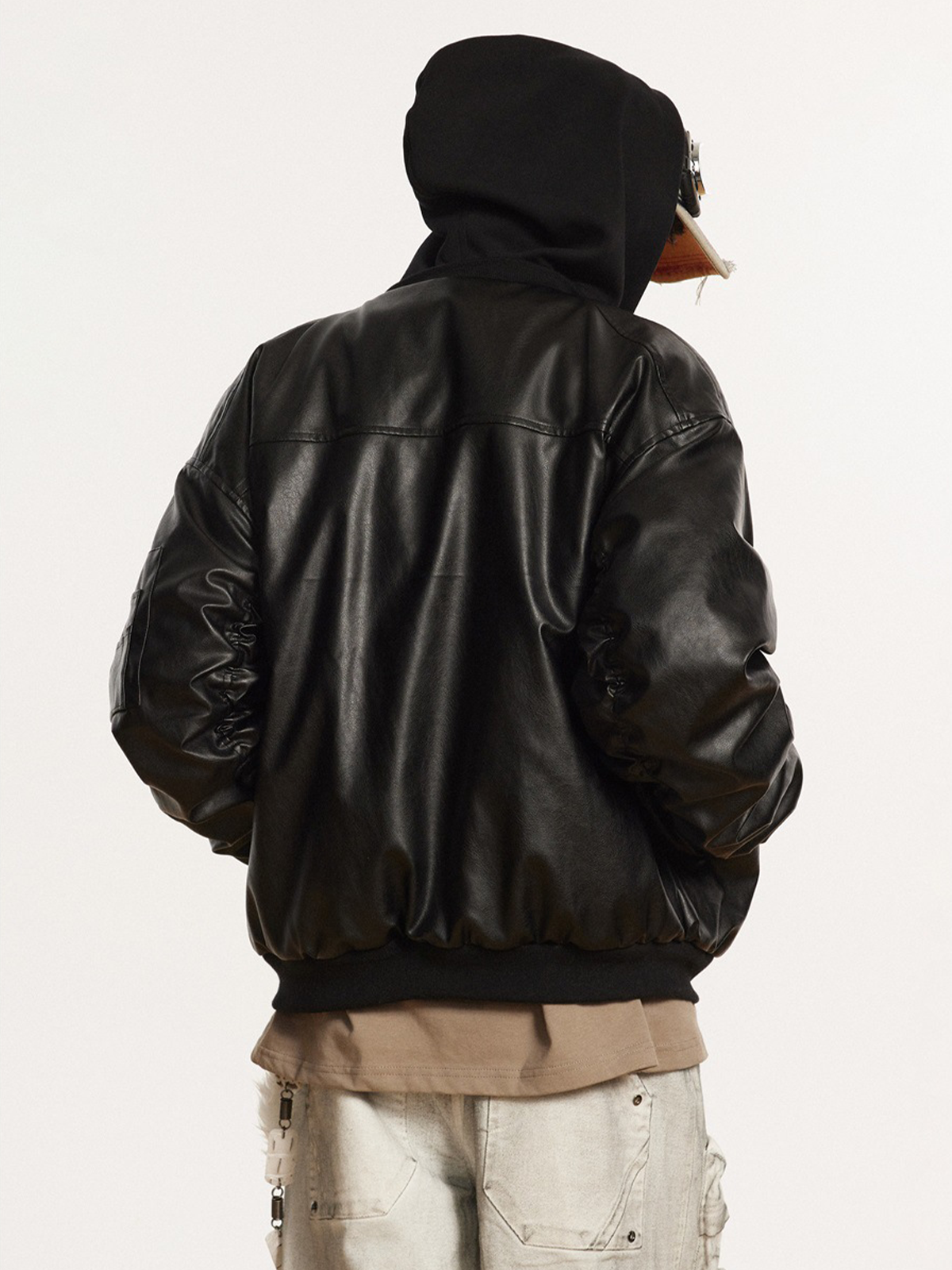 Fushya "Answer Me" Hoodie Leather Jacket