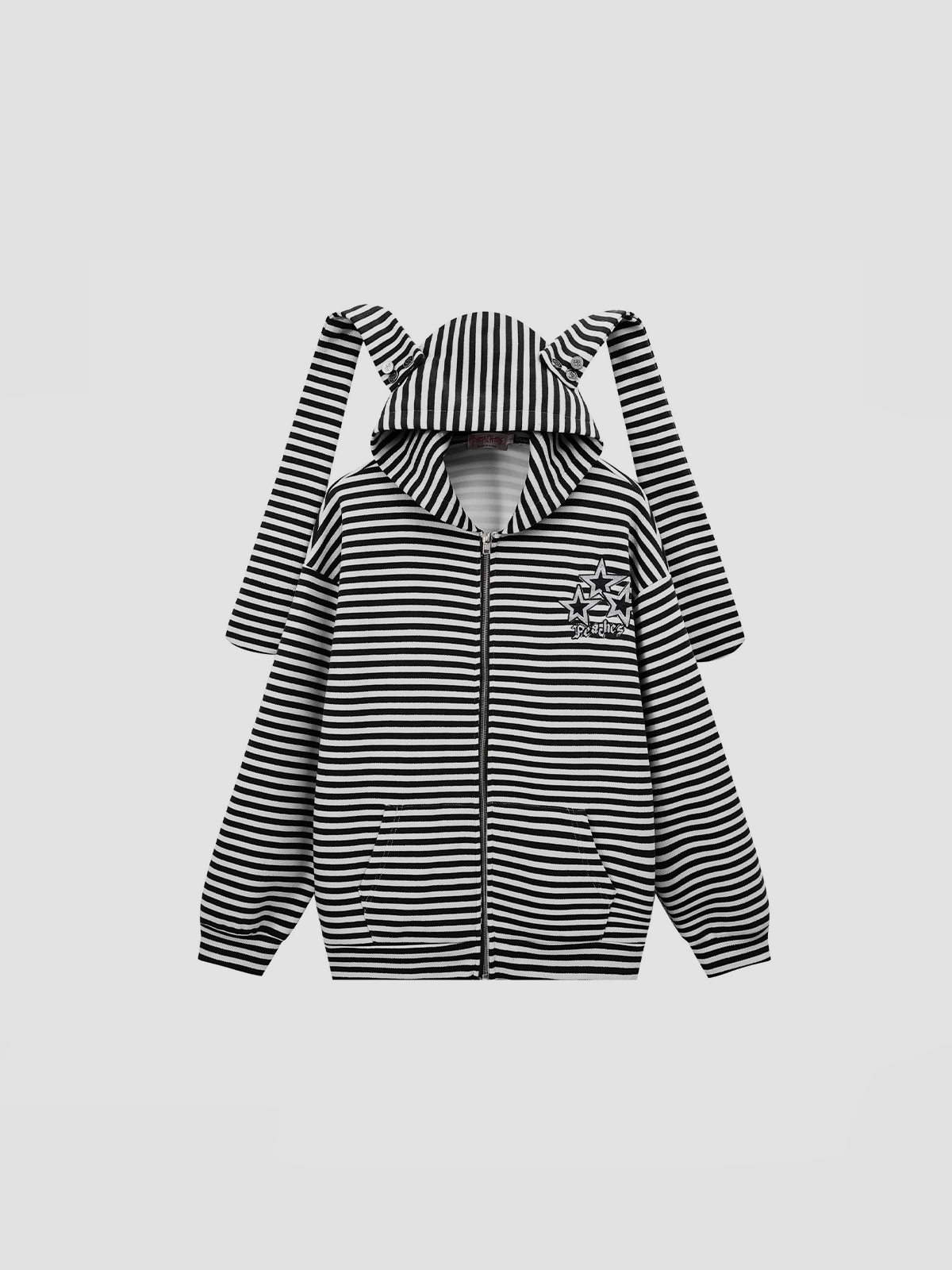Fushya Striped Rabbit Hoodie