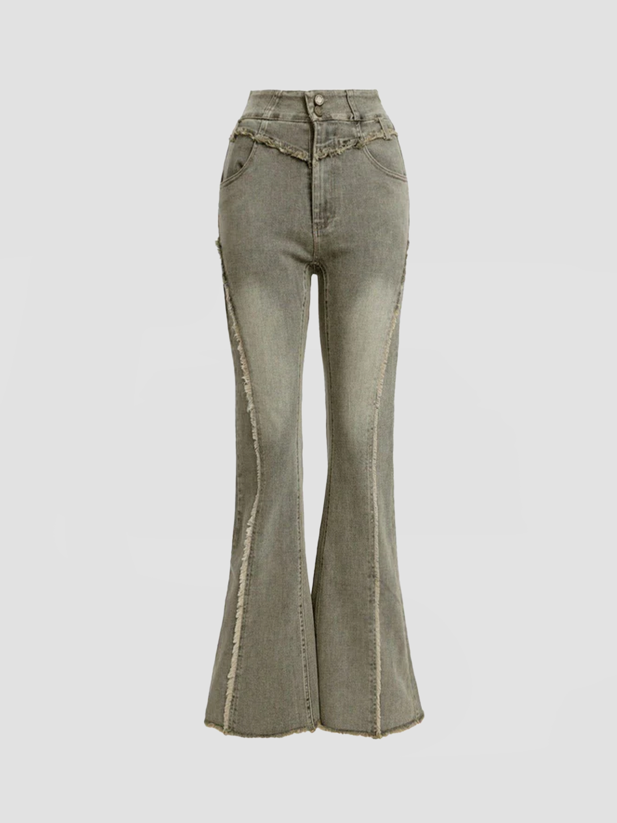 Fushya Fringe Washed Flared Jean