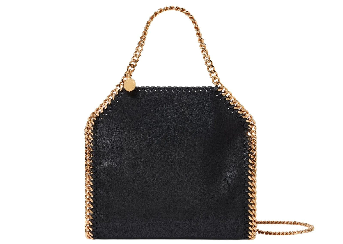 Davenzarry - Stella McCartney Falabella Mini Tote Bag Black Gold - Image 1