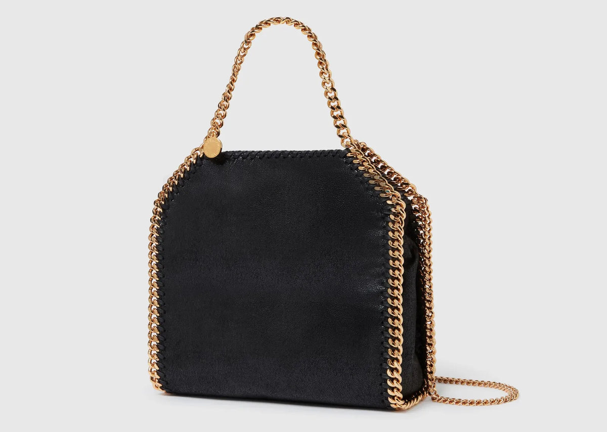 Davenzarry - Stella McCartney Falabella Mini Tote Bag Black Gold - Image 3