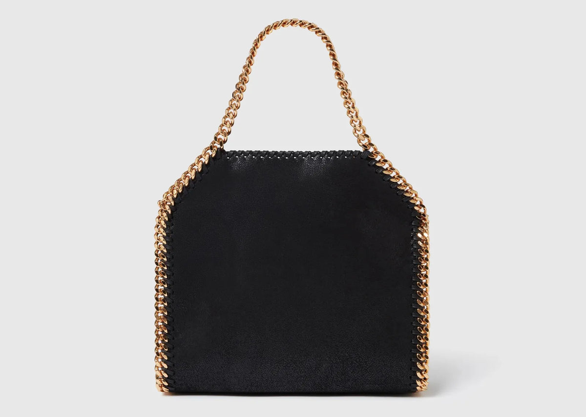 Davenzarry - Stella McCartney Falabella Mini Tote Bag Black Gold - Image 4